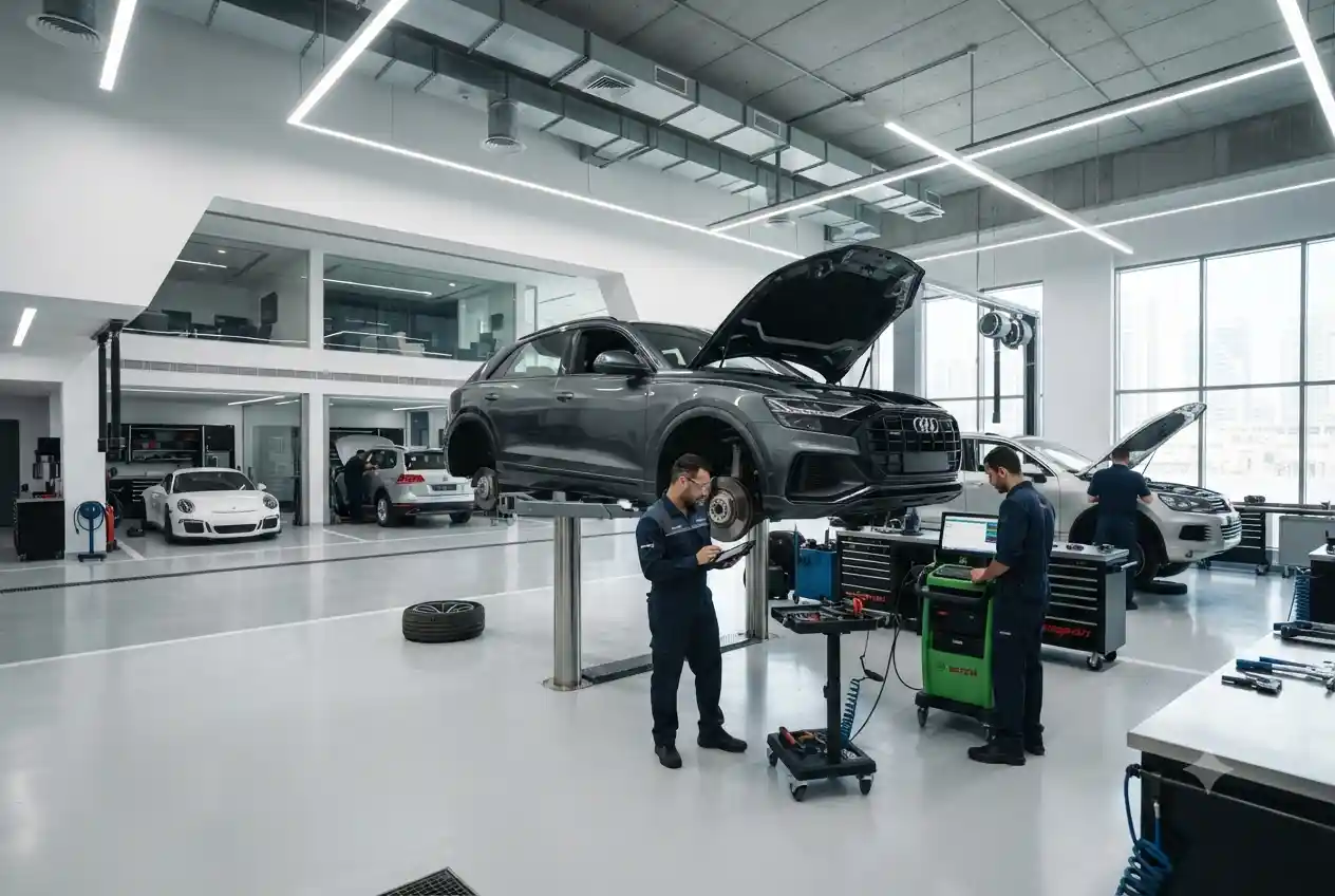 Authorized luxury automobile service centre in the UAE servicing premium European vehicles.