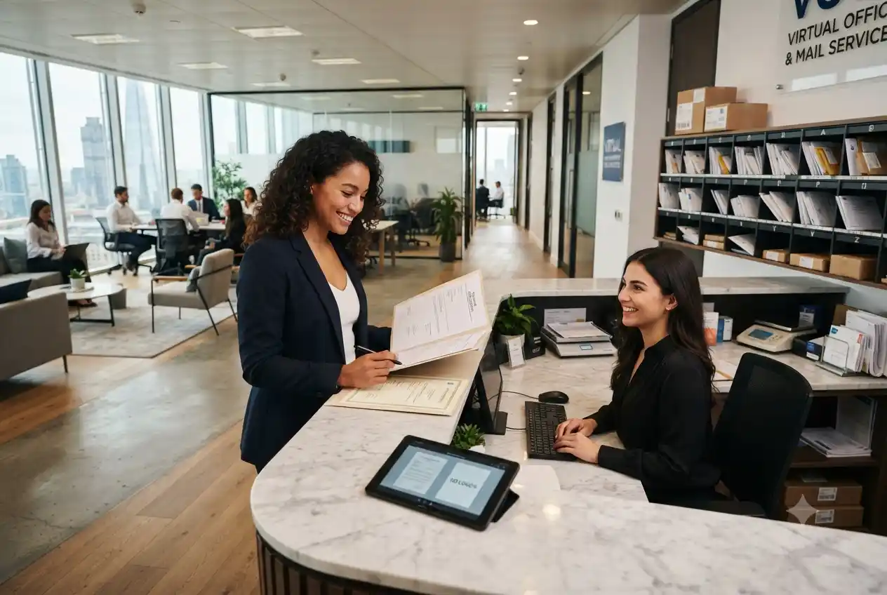 Professional reviewing business address documentation for company registration