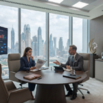 Business owner discussing commercial banking solutions with financial advisor