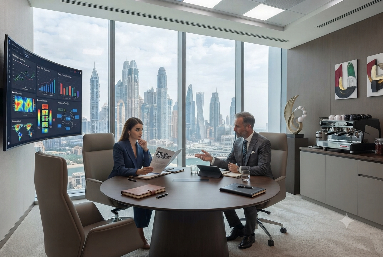 Business owner discussing commercial banking solutions with financial advisor
