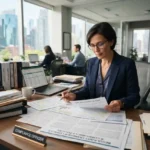 Corporate professional reviewing business compliance and regulatory requirements