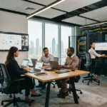 Modern business environment using fiber internet and enterprise connectivity solutions