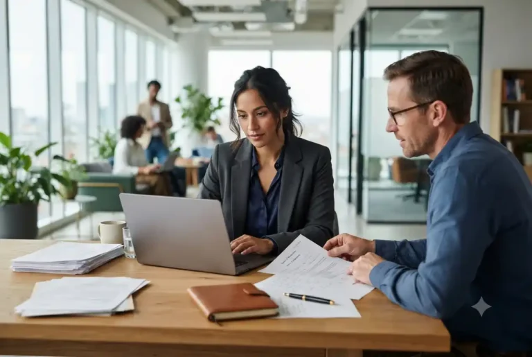 Entrepreneur completing business registration and company formation paperwork
