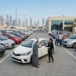 Affordable used cars displayed at a professional dealership in the UAE.