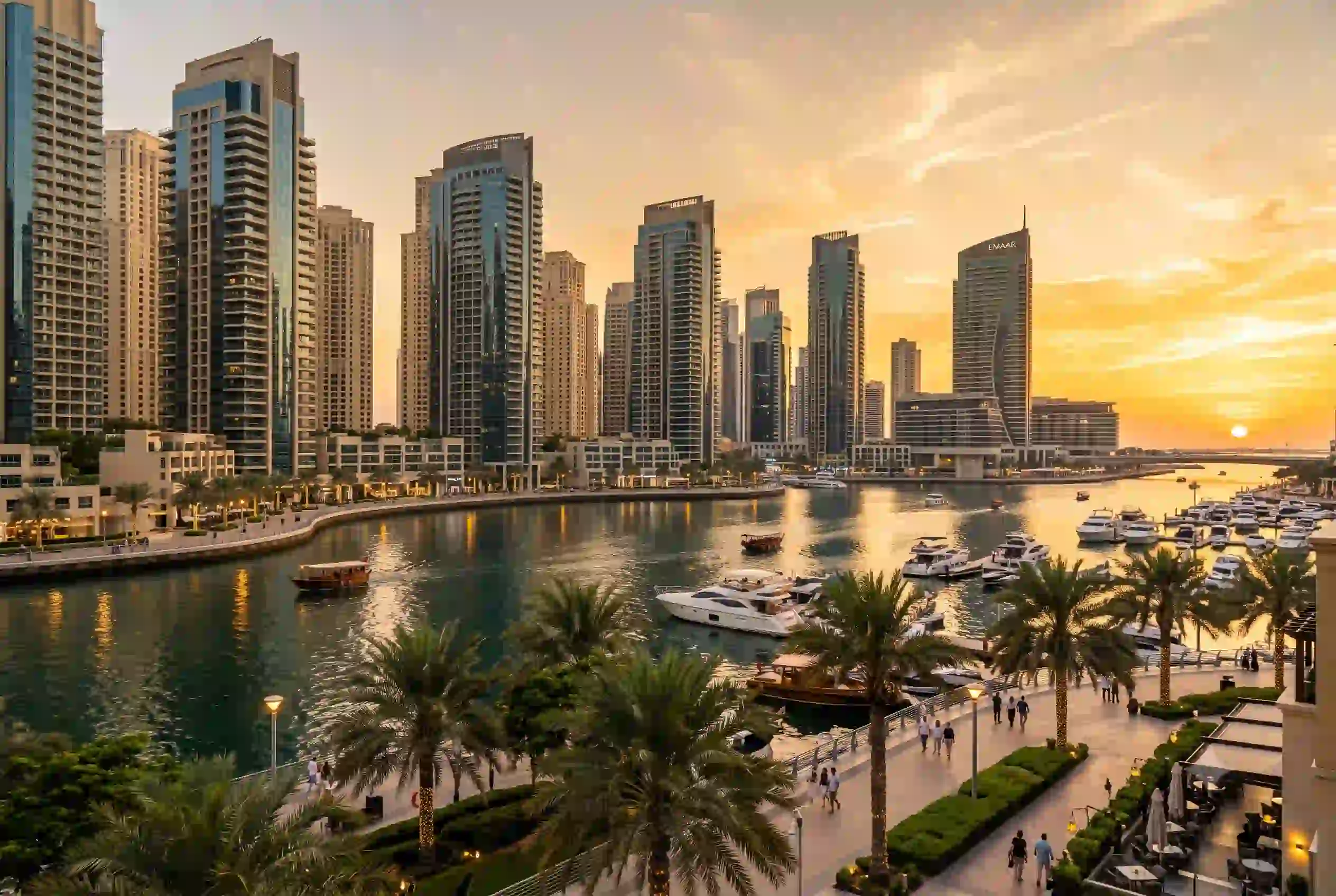 Dubai skyline showing diverse Emirates properties and residential towers