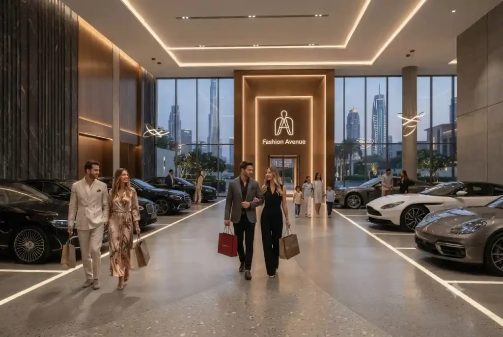 Fashion Parking area providing access to Dubai Mall Fashion Avenue and luxury shopping destinations