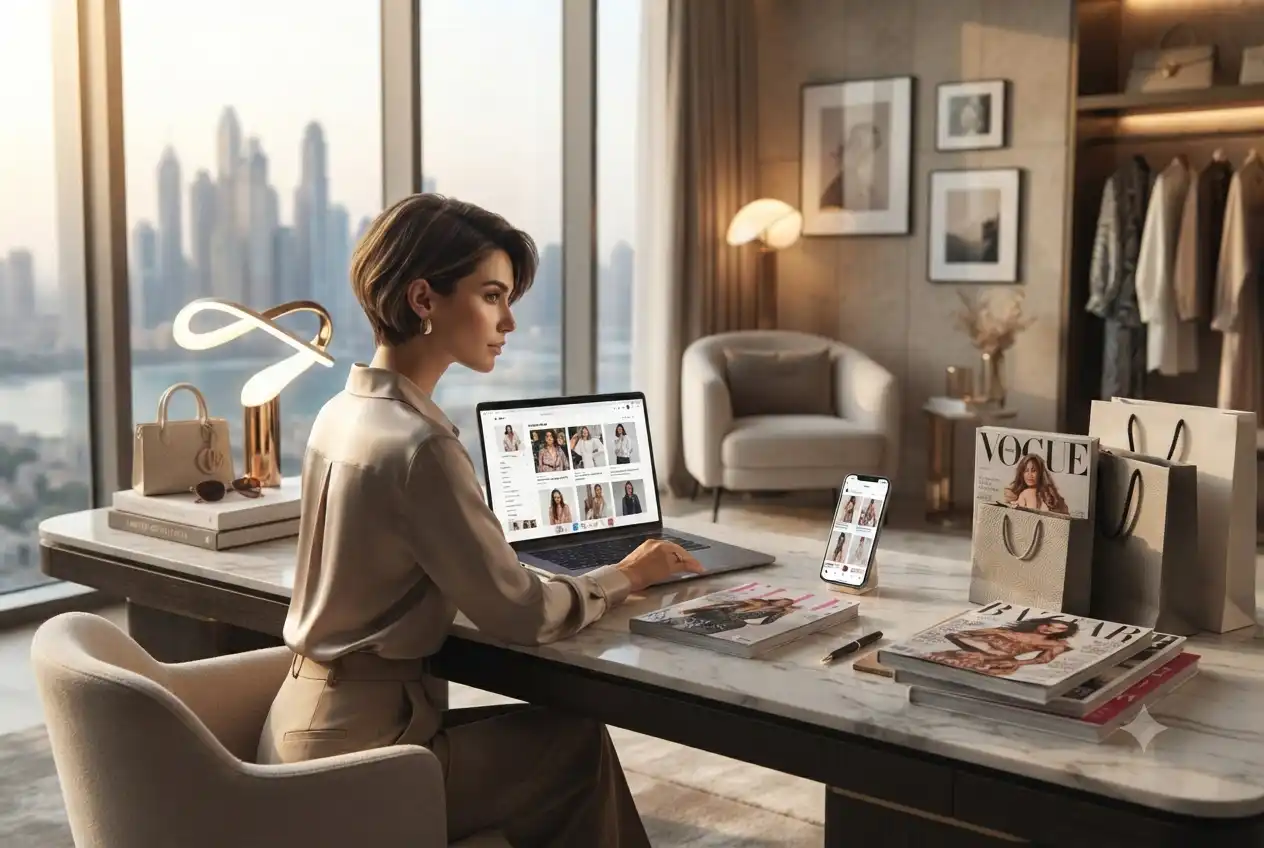 Fashion enthusiast following celebrity fashion commentary and style trends online
