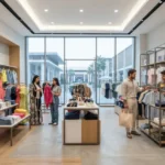 Shoppers exploring affordable fashion collections inside a modern UAE fashion retail store