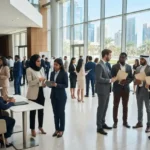 Fresh graduates attending a recruitment event in the UAE.