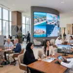 Real estate agents at Metropolitan Premium Properties office in Dubai