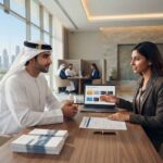 Financial advisor explaining minimum salary requirements for credit cards in the UAE.