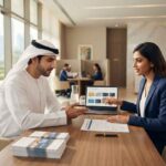 Financial advisor explaining minimum salary requirements for credit cards in the UAE.