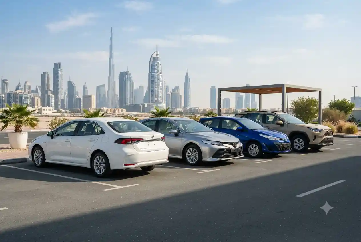 Selection of Toyota used cars available for sale in the UAE