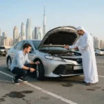 Buyer inspecting a used car before purchase in the UAE