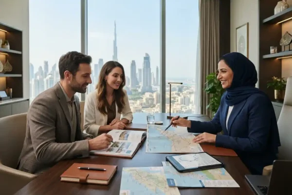 UAE travel planning with Dubai skyline and tourism services