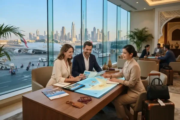 Travelers planning a UAE holiday with Dubai travel services