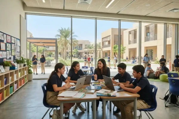 Students studying at an American curriculum school in the UAE