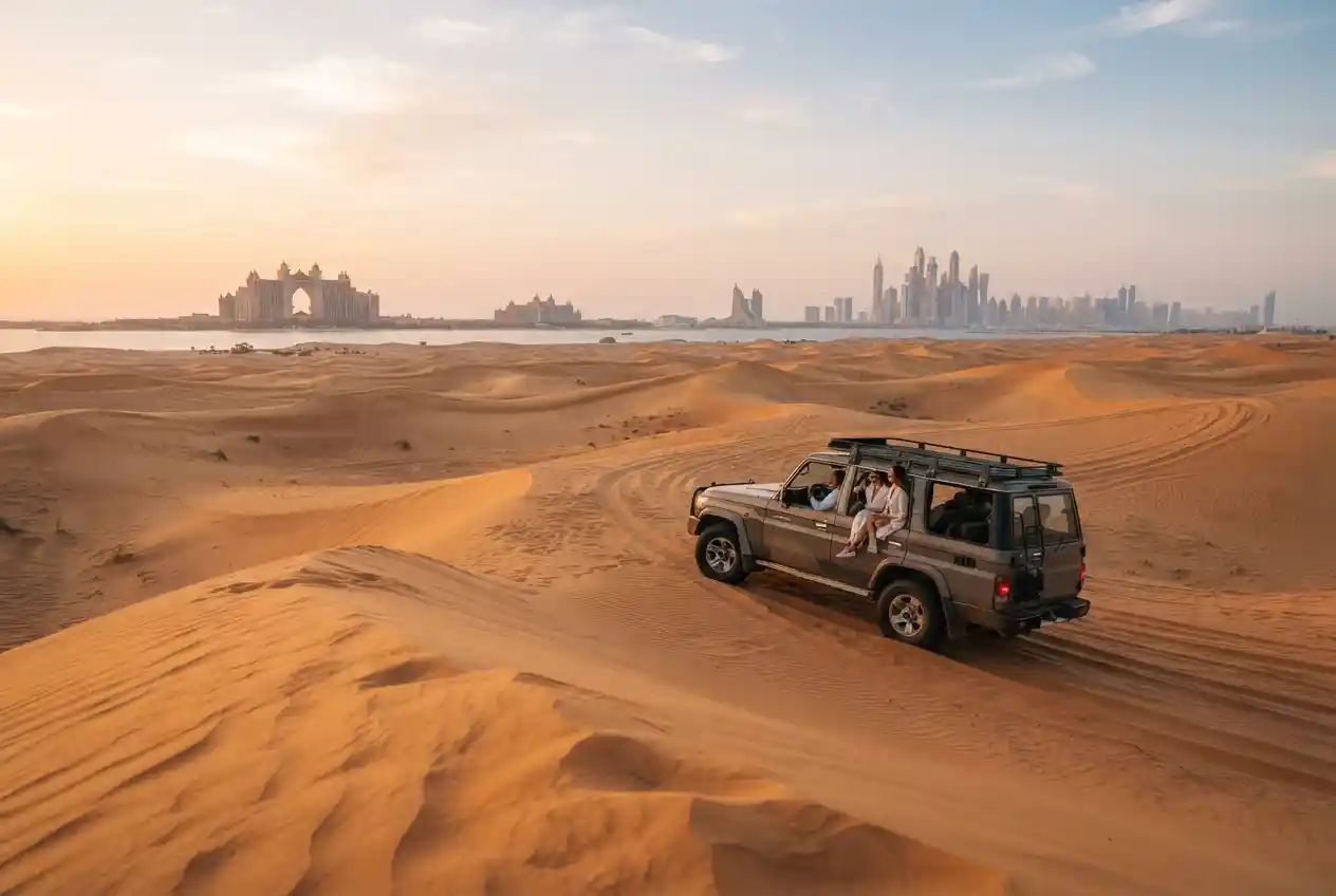 Dubai desert safari experience near Palm Jumeirah