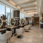 Modern beauty salon furniture in a Dubai salon interior