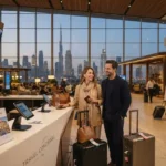UAE travelers planning a holiday with Dubai skyline in the background