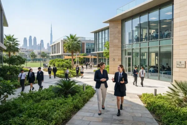 Students at a British curriculum school in the UAE