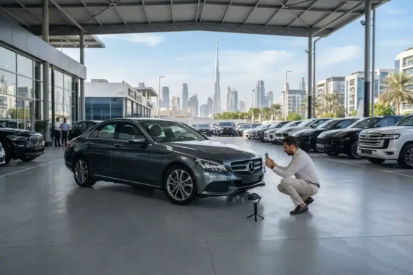 Seller listing a used car on an online car marketplace in the UAE