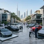 Modern cars and dealerships in Dubai automotive market