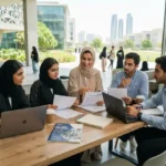 Students exploring education scholarship opportunities in the UAE