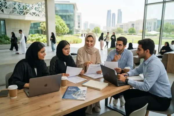 Students exploring education scholarship opportunities in the UAE