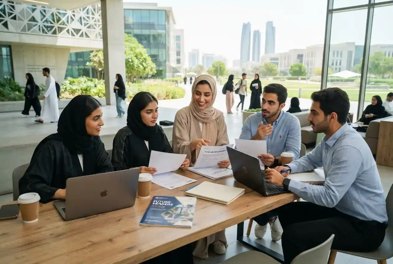 Students exploring education scholarship opportunities in the UAE