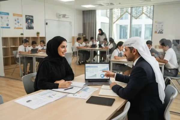 Teachers and school leaders reviewing education standards in the UAE