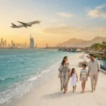Dubai skyline and scenic holiday destination for Eid travel