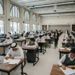 Students taking school exams in the UAE examination system
