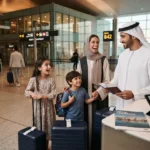UAE family preparing for international travel with insurance documents