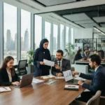 Insurance jobs UAE professionals working in a modern Dubai office
