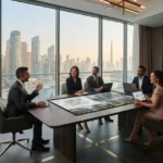 Professional real estate consultant presenting property investment opportunities in Dubai.
