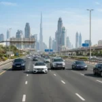 Motor insurance companies UAE with cars driving on a Dubai highway