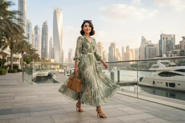 Modern fashion dress and seasonal styling in Dubai