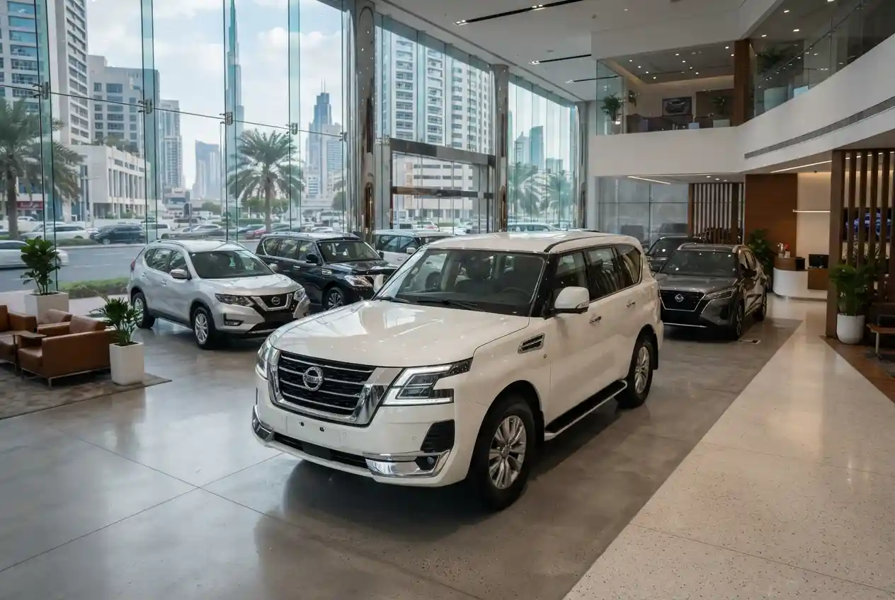 Nissan pre-owned cars at a UAE certified used car showroom