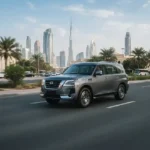 Nissan SUV driving on a UAE road