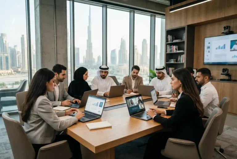 Students participating in online education in the UAE
