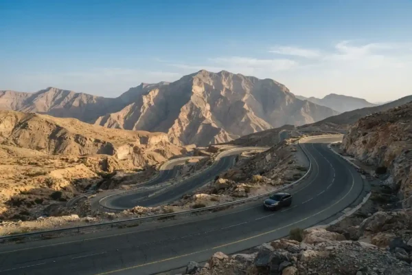 Jebel Jais mountain landscape in Ras Al Khaimah