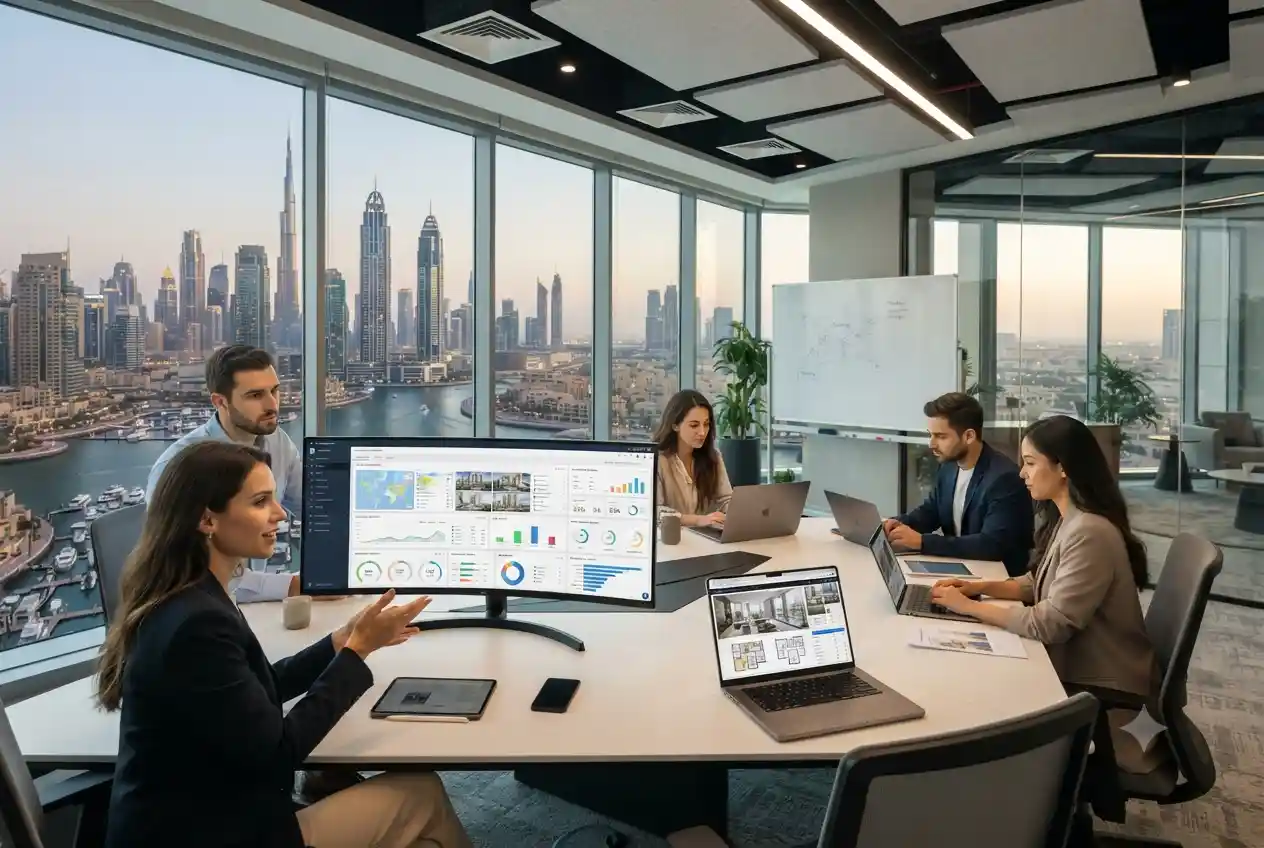 Marketing professionals managing digital campaigns for a UAE real estate company.