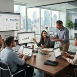 Digital marketing professionals managing paid search advertising campaigns