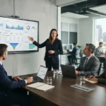 SEO and digital marketing consultant presenting online growth strategy to a business team