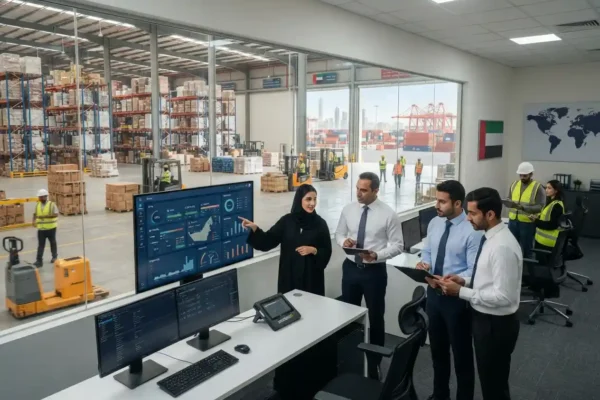 Supply chain management professionals coordinating logistics and inventory in the UAE