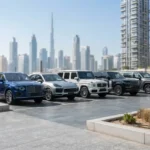 Collection of used SUVs parked at a dealership in Dubai representing the UAE used SUV market