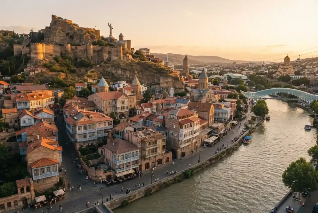 Tbilisi Old Town and Narikala Fortress in Georgia