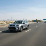 Toyota seven seater family car driving in UAE