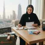 UAE traveler preparing travel medical insurance for an international trip